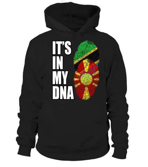 Tanzanian And Macedonian Vintage Heritage DNA Flag Hoodie Unisex