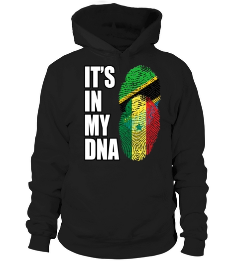 Tanzanian And Senegalese Vintage Heritage DNA Flag Hoodie Unisex