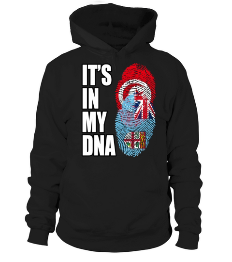 Tunisian And Fijian Mix Heritage DNA Flag Hoodie Unisex