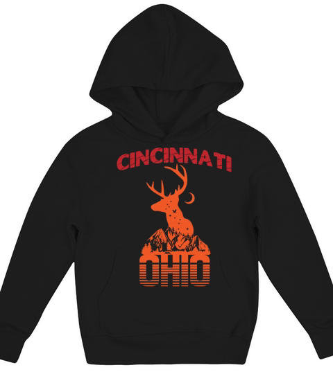 Cincinnati Ohio Retro Vintage Vacation Hiking Trip Kids Hoodie