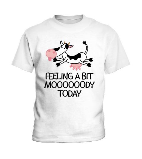 Feeling a Bit Mody Today Cute and Funny Cow Kids T-Shirt