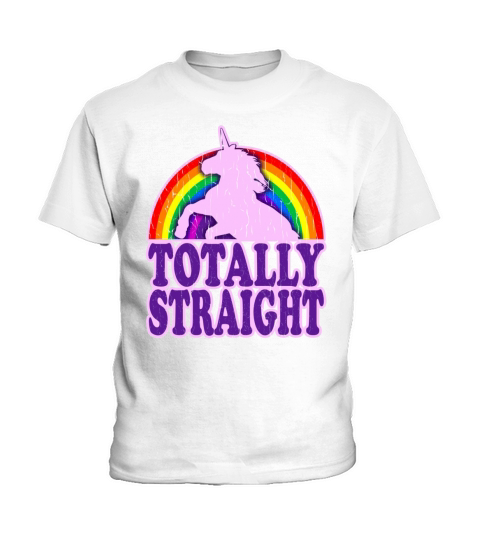 Funny - Totally Straight Unicorn Rainbow Kids T-Shirt