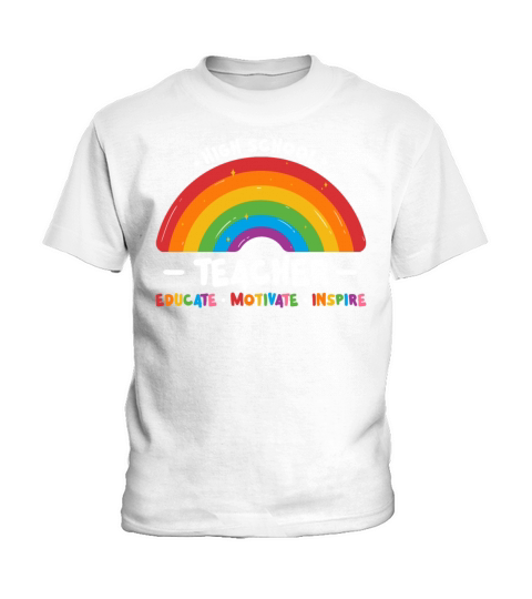 High School Teacher Educate Motivate Inspire Boho Kids T-Shirt