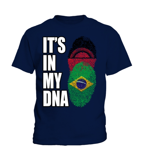 Malawian And Brazilian Mix Heritage DNA Flag Kids T-Shirt