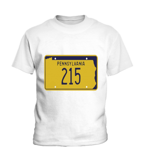 Pennsylvania Area Code 215 Retro License Plate Kids T-Shirt