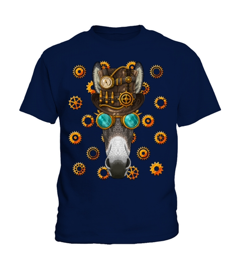 Steampunk Donkey Medieval Victorian Steam Powered Kids T-Shirt