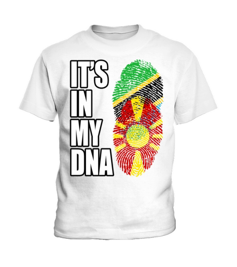 Tanzanian And Macedonian Vintage Heritage DNA Flag Kids T-Shirt