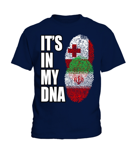Tongan And Iranian Mix Heritage DNA Flag Kids T-Shirt