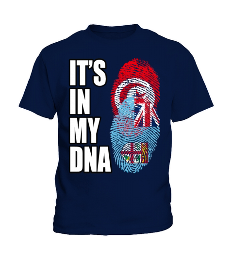 Tunisian And Fijian Mix Heritage DNA Flag Kids T-Shirt