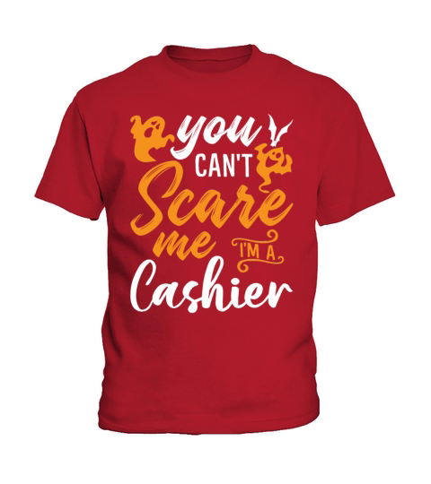 You Cant Scare Me Im A Cashier Funny Halloween Kids T-Shirt