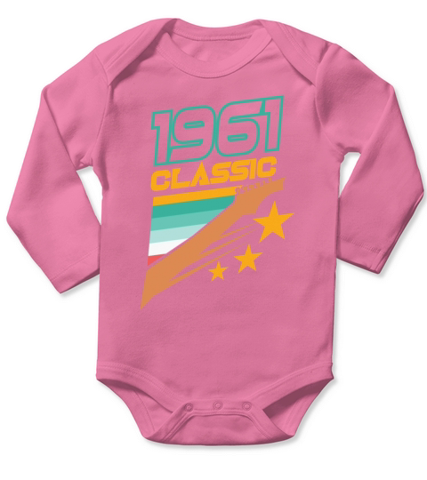 1961 Classic Vintage 60th Birthday Guitarist Bday Long Sleeve Baby One-Piece
