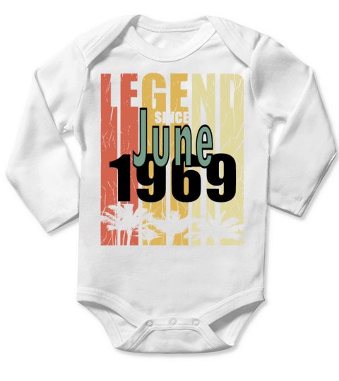 1969 vintage born in June gift Long Sleeve Baby One-Piece