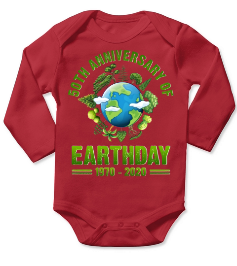 50th Anniversary Of Earth day from 1970  to 2020 Long Sleeve Baby One-Piece
