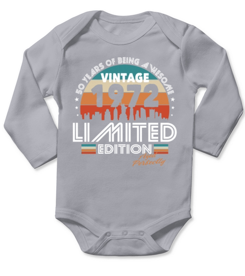 50th birthday vintage 1972 aged perfectly Long Sleeve Baby One-Piece
