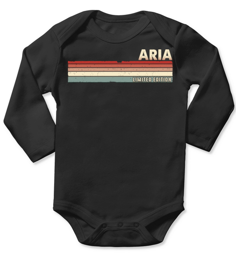 Aria - Funny Retro Vintage Name 80s 90s Long Sleeve Baby One-Piece