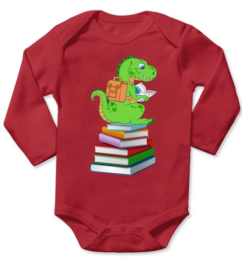 Book dinosaur Long Sleeve Baby One-Piece