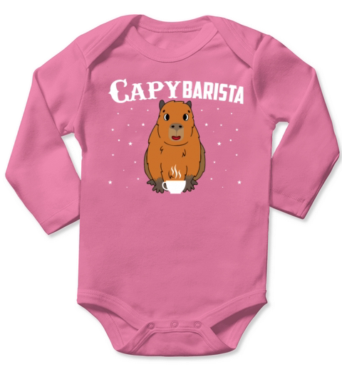 Capybarista - Funny Coffee Lover Rodent Capybara Long Sleeve Baby One-Piece