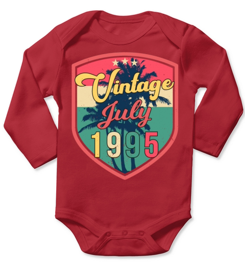 Cool Birthday Greeting July 1995 Long Sleeve Baby One-Piece