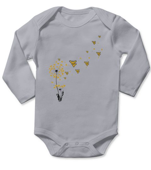 Dandelion Flower West Virginia Mountaineers Logo shirt Long Sleeve Baby One-Piece