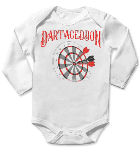 Darts Board Vintage Dartageddon Long Sleeve Baby One-Piece