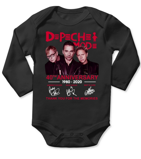 Depeche Mode 40th anniversary 1980 2020 signatures thank you for the memories shirt Long Sleeve Baby One-Piece