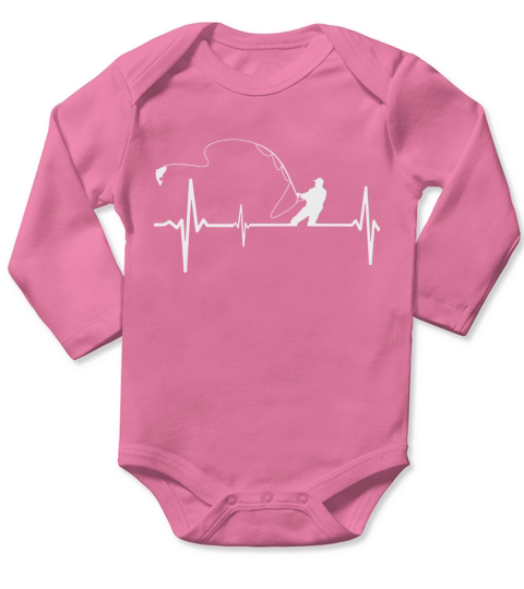 Fishing Heartbeat T Shirt Perfect Gift For Fisherman Long Sleeve Baby One-Piece