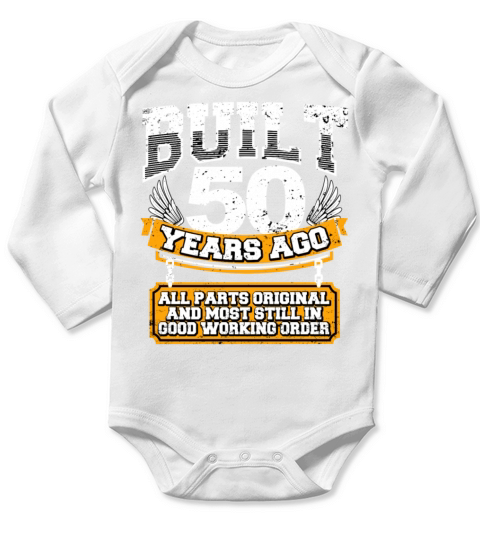 Funny 50th Birthday Shirt Saying Age 50 Year Joke Long Sleeve Baby One-Piece