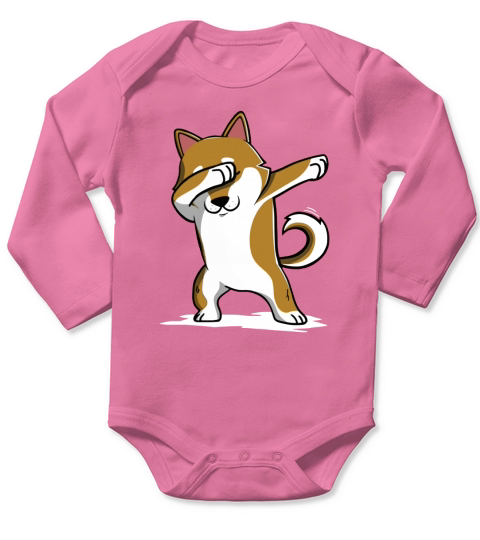 Funny Shiba Inu Dab Shirt Long Sleeve Baby One-Piece