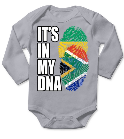 Gambian And South African Mix Heritage DNA Flag Long Sleeve Baby One-Piece