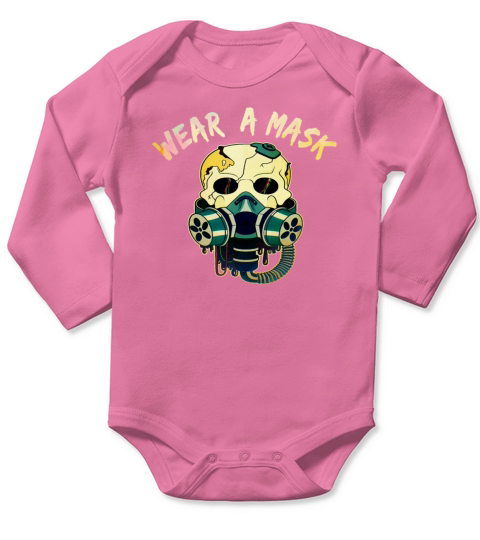 Gasmask Skull Horror gas mask gift japan Long Sleeve Baby One-Piece