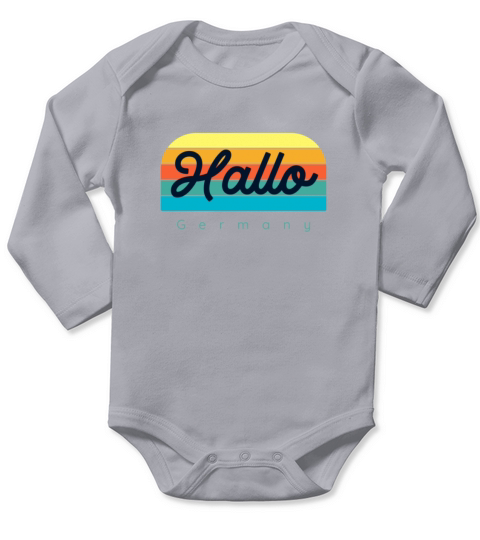 german greeting hallo funny germany shirt vintage Long Sleeve Baby One-Piece