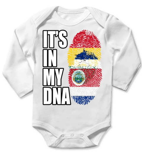 Ghanaian And Costa Rican Mix Heritage DNA Flag Long Sleeve Baby One-Piece