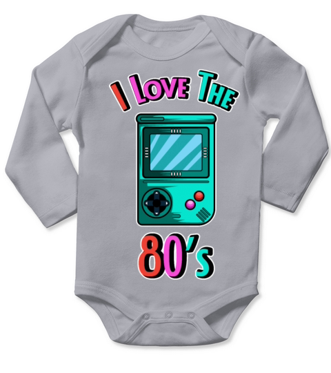 I love 80s Techie Person Gift Long Sleeve Baby One-Piece