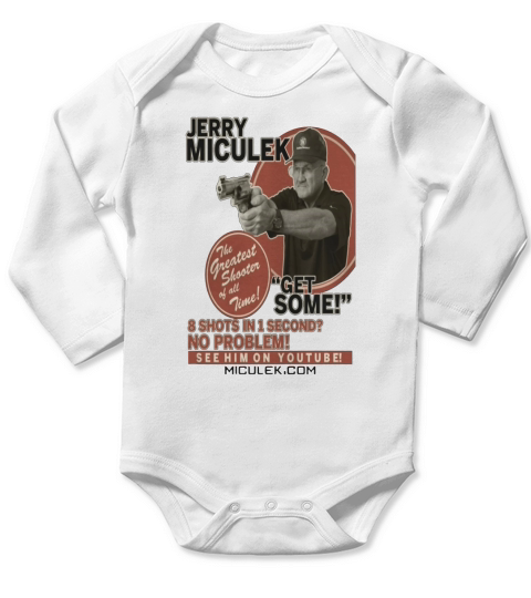 Jerry Miculek vintage poster shirt Long Sleeve Baby One-Piece