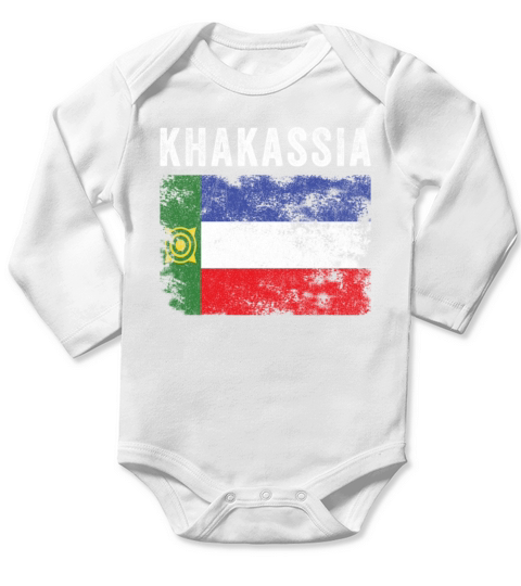 Khakassia Flag Distressed - Khakas Flag Long Sleeve Baby One-Piece