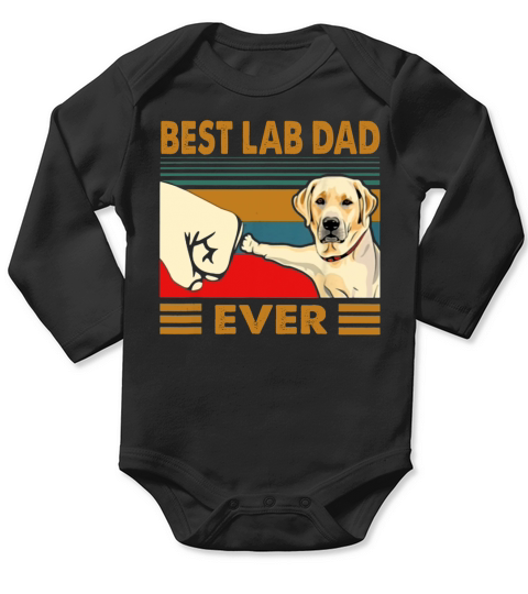 Labrador Retriever best lab dad ever vintage shirt Long Sleeve Baby One-Piece