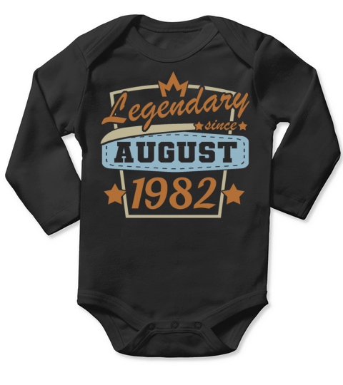 legendary since august 1982 40th birthday retro Long Sleeve Baby One-Piece