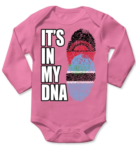 Malawian And Botswanan Mix Heritage DNA Flag Long Sleeve Baby One-Piece