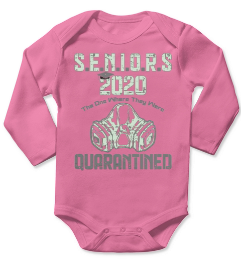 Quarantined Class of 2020 Graduation Seniors Matching Design Long Sleeve Baby One-Piece