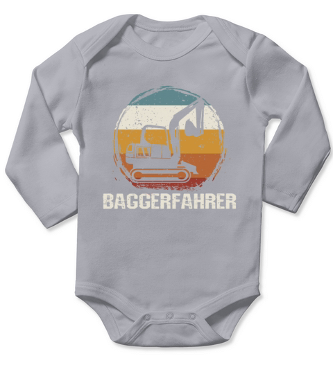 Retro grunge Excavator operator sunset Long Sleeve Baby One-Piece