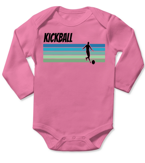 Retro Kickball Long Sleeve Baby One-Piece