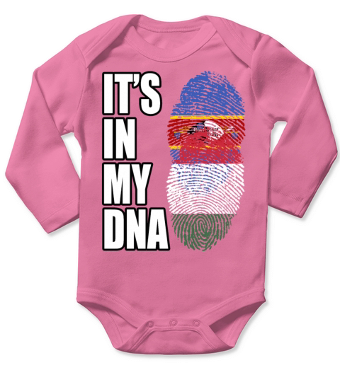 Swazi And Hungarian Vintage Heritage DNA Flag Long Sleeve Baby One-Piece