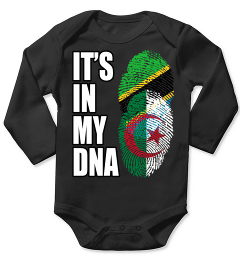 Tanzanian And Algerian Vintage Heritage DNA Flag Long Sleeve Baby One-Piece