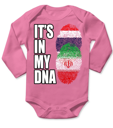 Thai And Iranian Vintage Heritage DNA Flag Long Sleeve Baby One-Piece