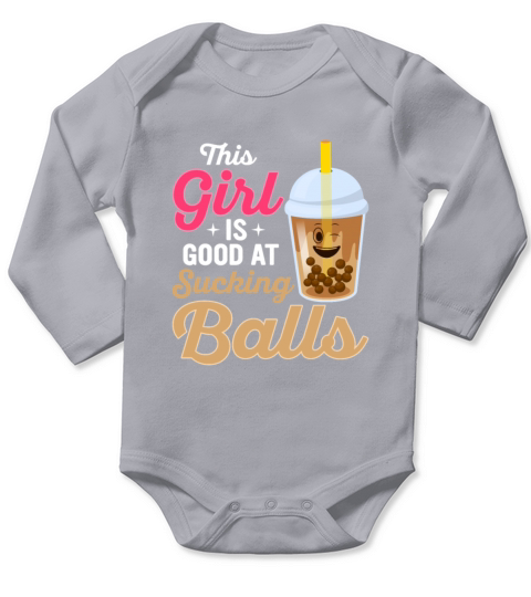 This Girl Is Good At Sucking Balls Kawaii Boba Tea Long Sleeve Baby One-Piece