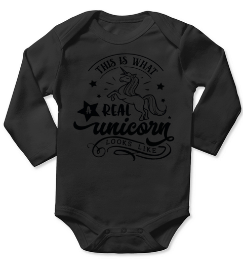 This Is What Real Unicorns Look Like Black Save Long Sleeve Baby One-Piece