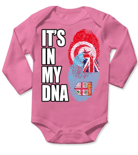 Tunisian And Fijian Mix Heritage DNA Flag Long Sleeve Baby One-Piece