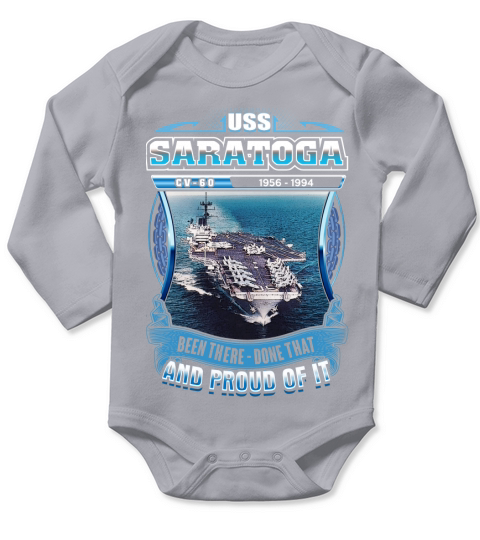 USS Saratoga CV-60 Long Sleeve Baby One-Piece