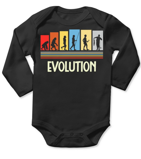 Vintage Fisherman Evolution Fishing Long Sleeve Baby One-Piece