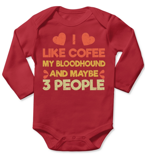 Vintage Pet Dog Like Coffee Love Bloodhound Long Sleeve Baby One-Piece